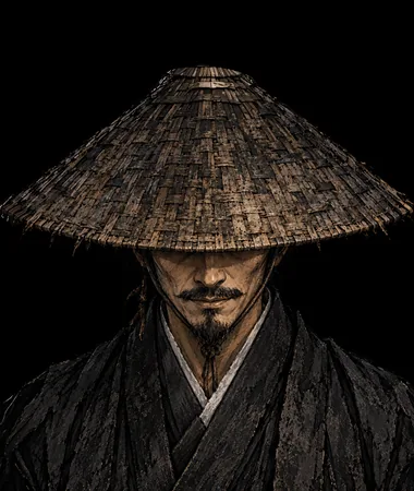 編笠の男の人物画像